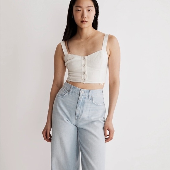 Madewell NWT Modular Sleeveless Romper Size 4 in Color Lighthouse - Picture 4 of 8